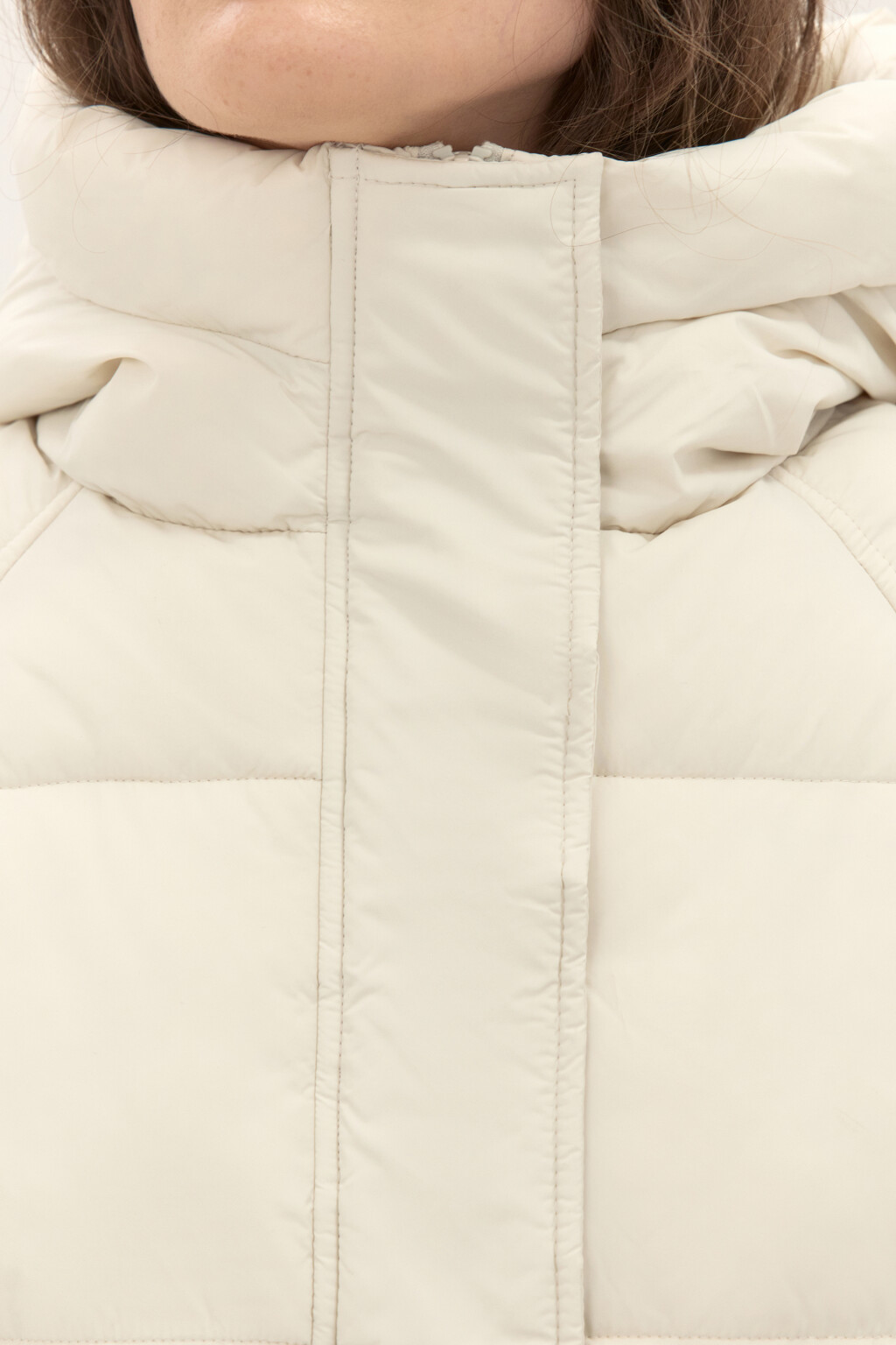Куртка стеганая с капюшоном - цвет молочный - 5