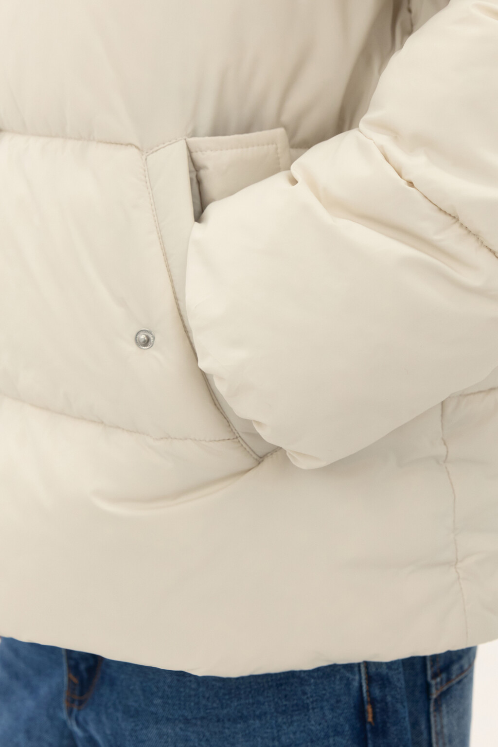 Куртка стеганая с капюшоном - цвет молочный - 6