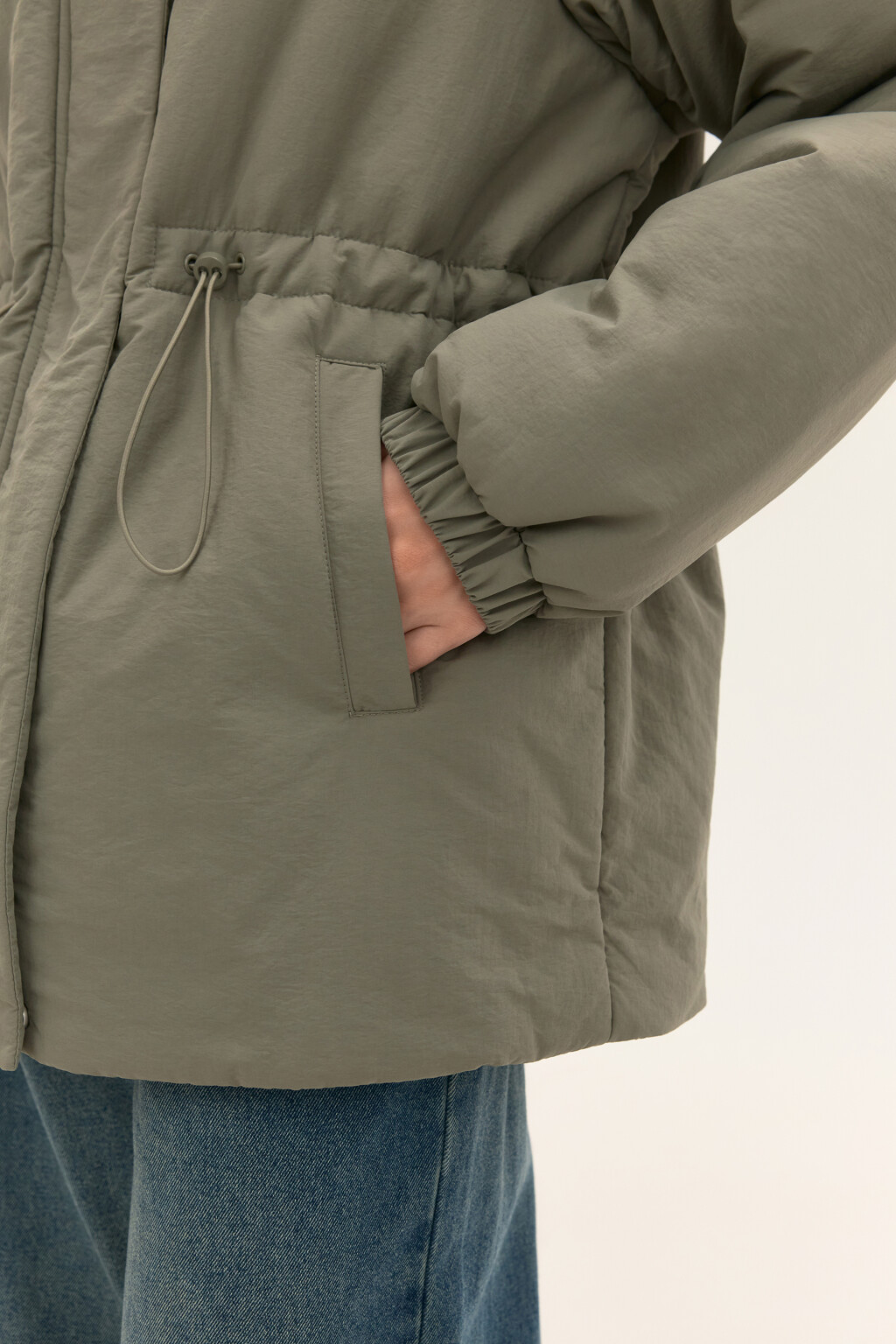 Куртка-парка утепленная с капюшоном - цвет зеленый - 6