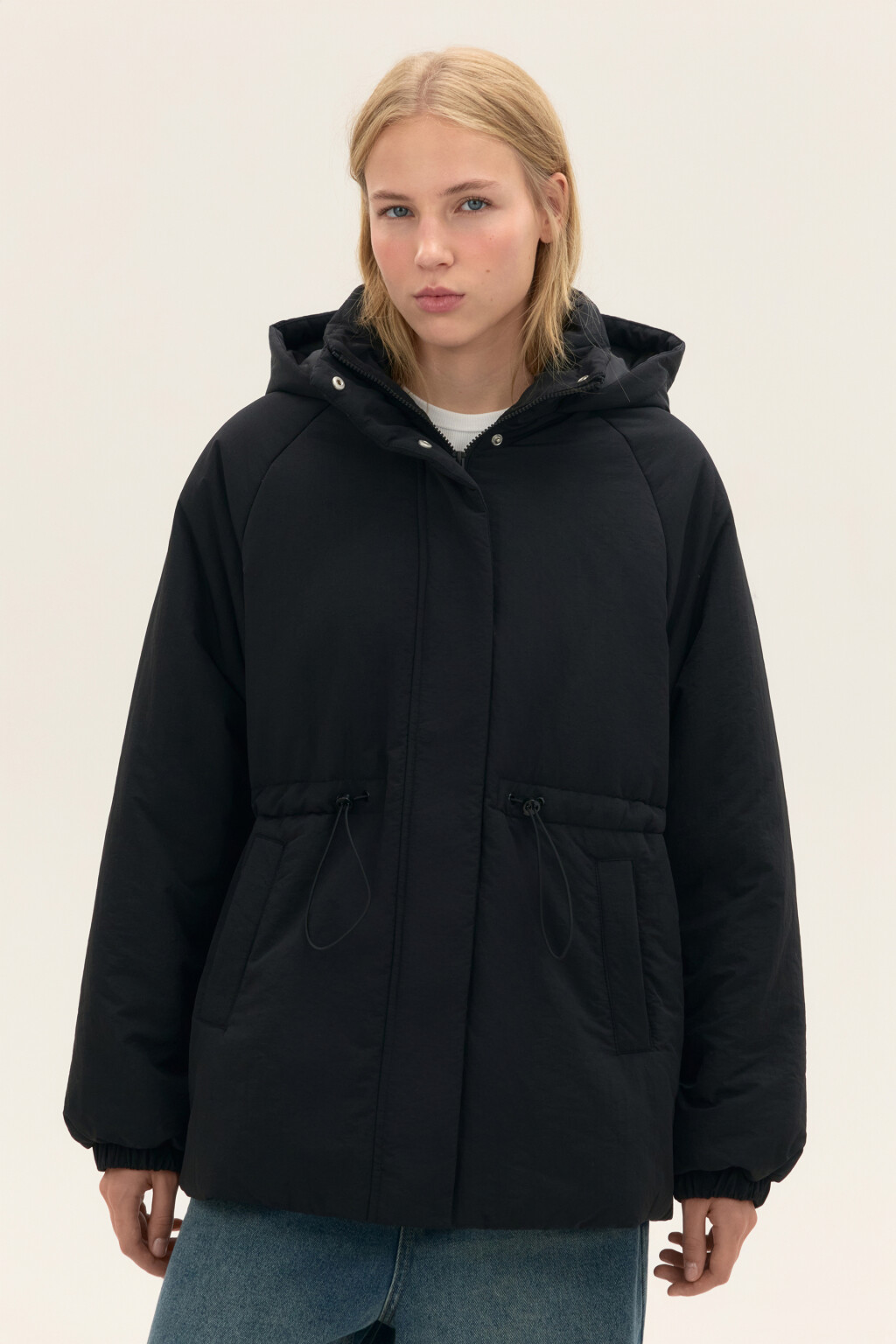Куртка-парка утепленная с капюшоном - цвет черный - 2