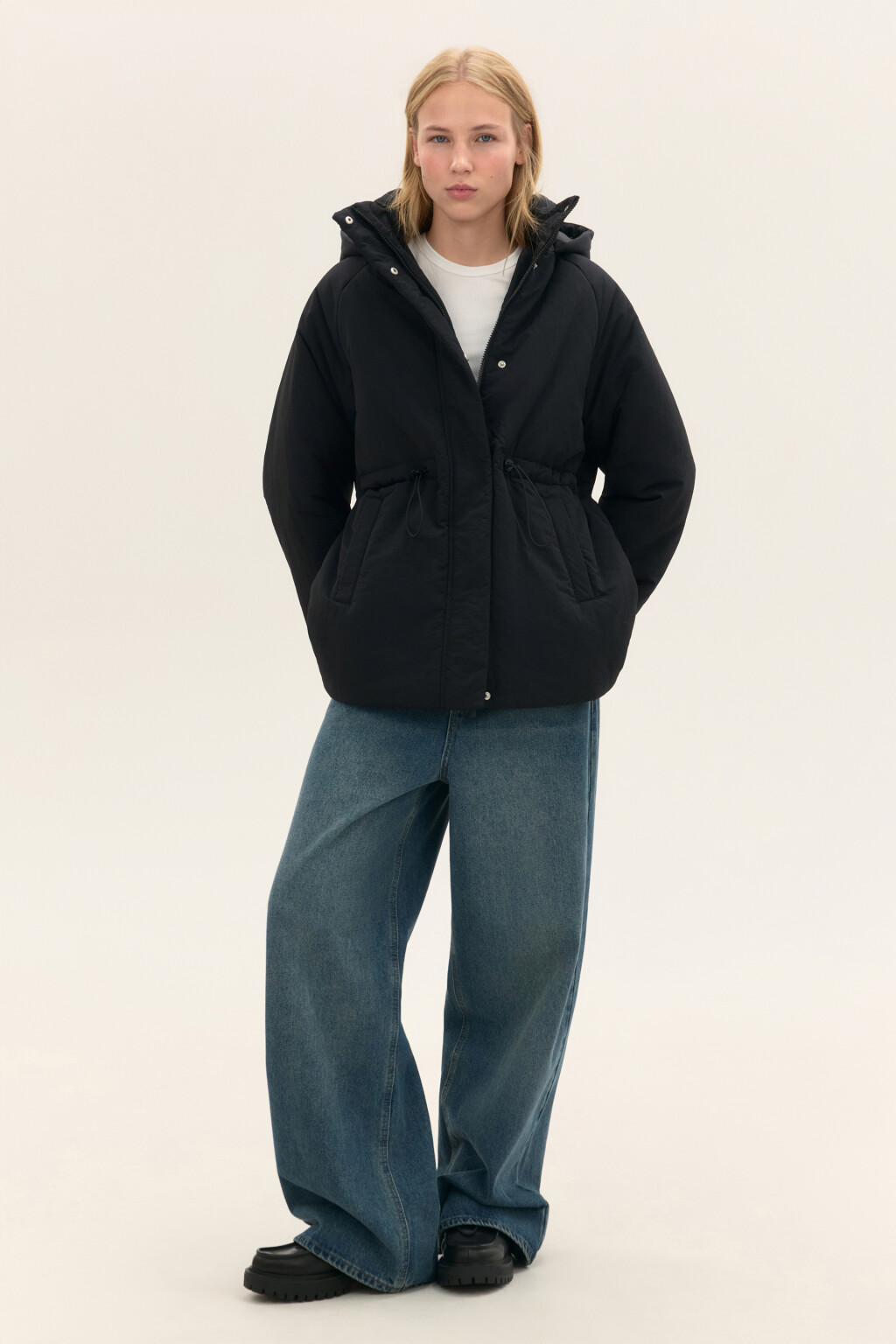 Куртка-парка утепленная с капюшоном - цвет черный - 4