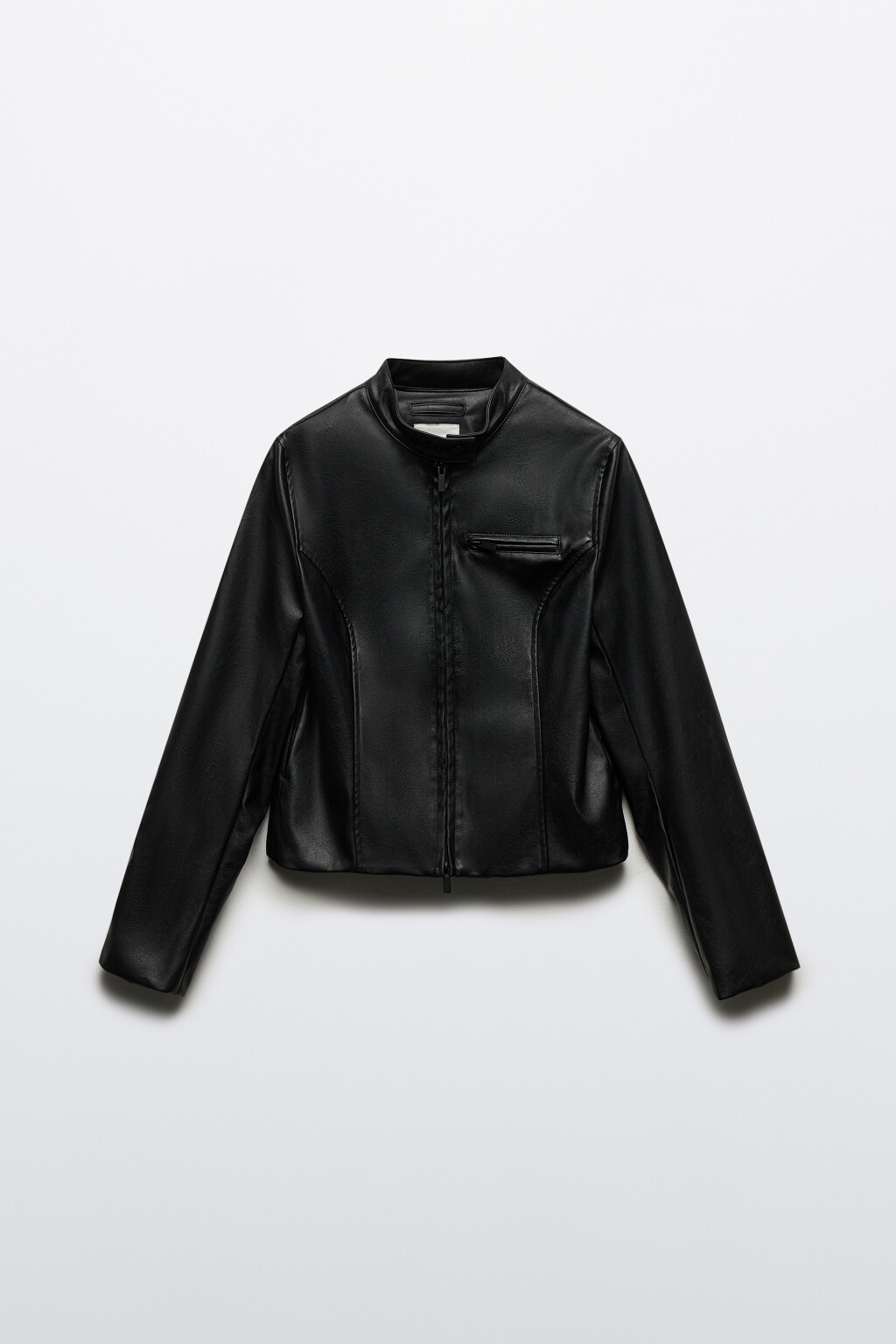 Куртка приталенная на молнии - цвет черный - 8