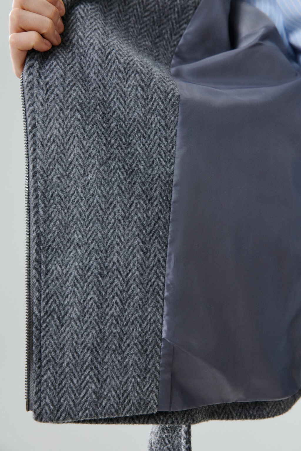 Куртка-косуха из драповой ткани - цвет серый - 7