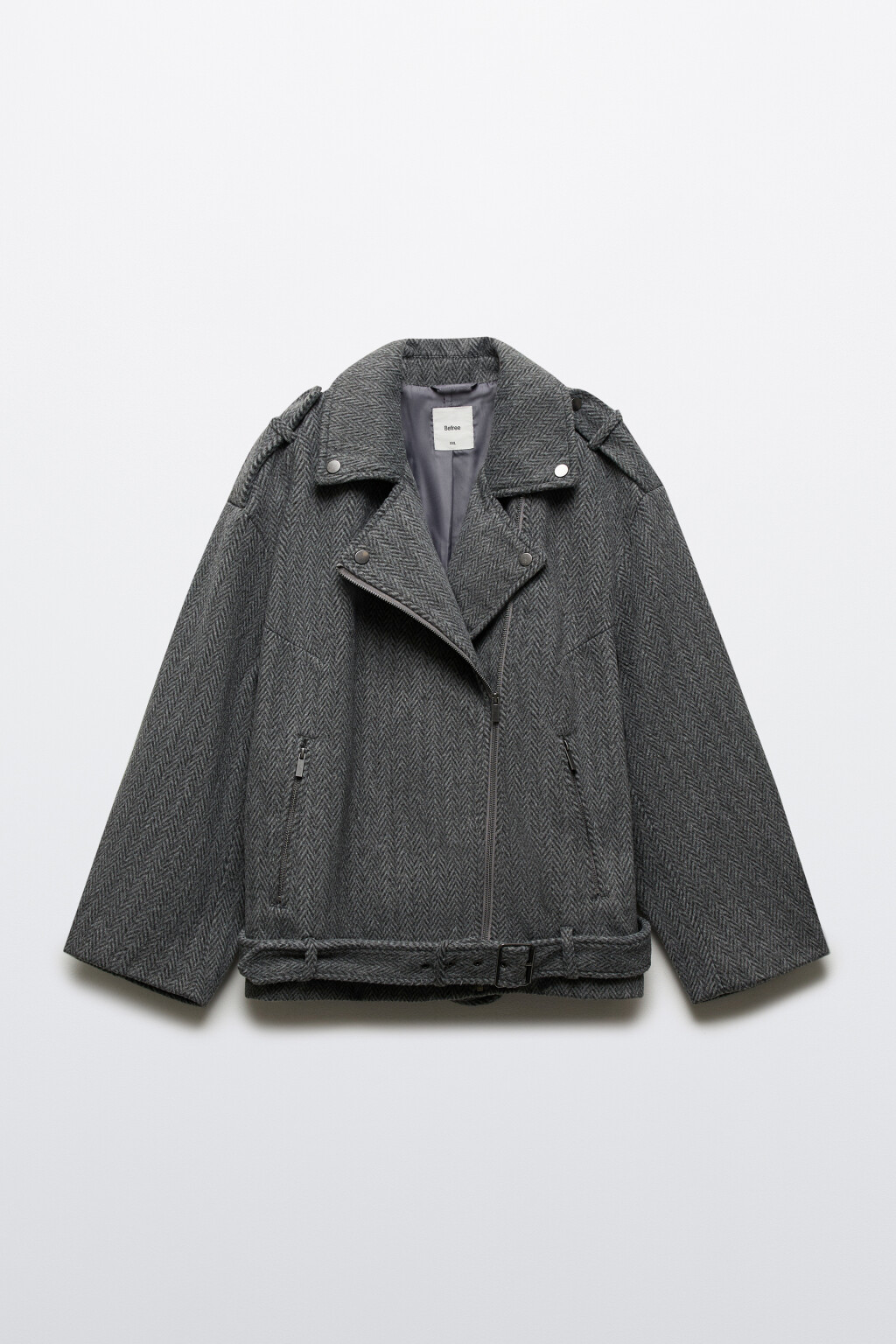 Куртка-косуха из драповой ткани - цвет серый - 8