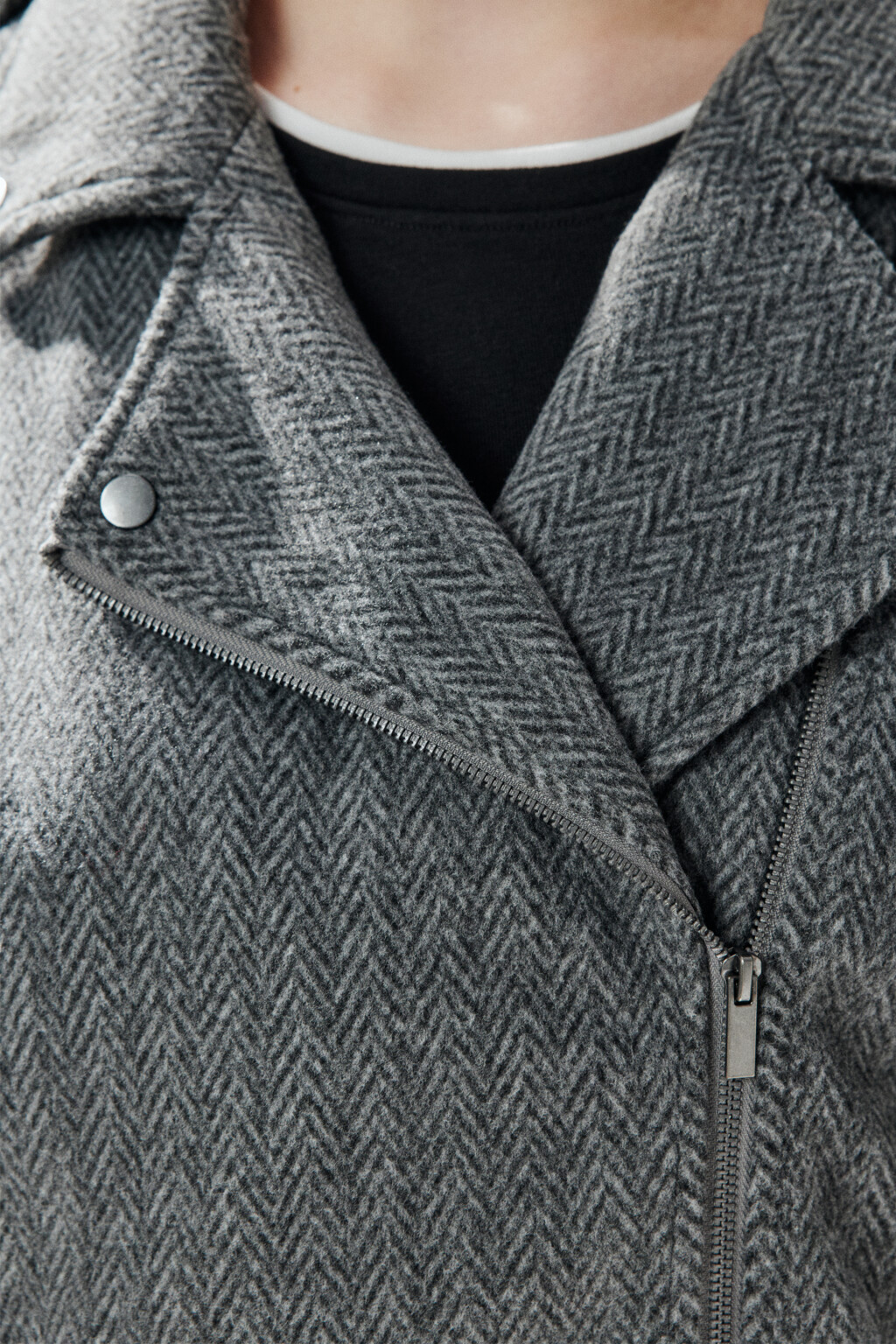 Куртка-косуха из драповой ткани - цвет серый - 5