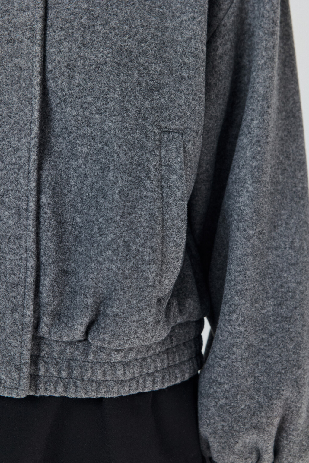 Куртка-бомбер из драповой ткани - цвет серый - 7
