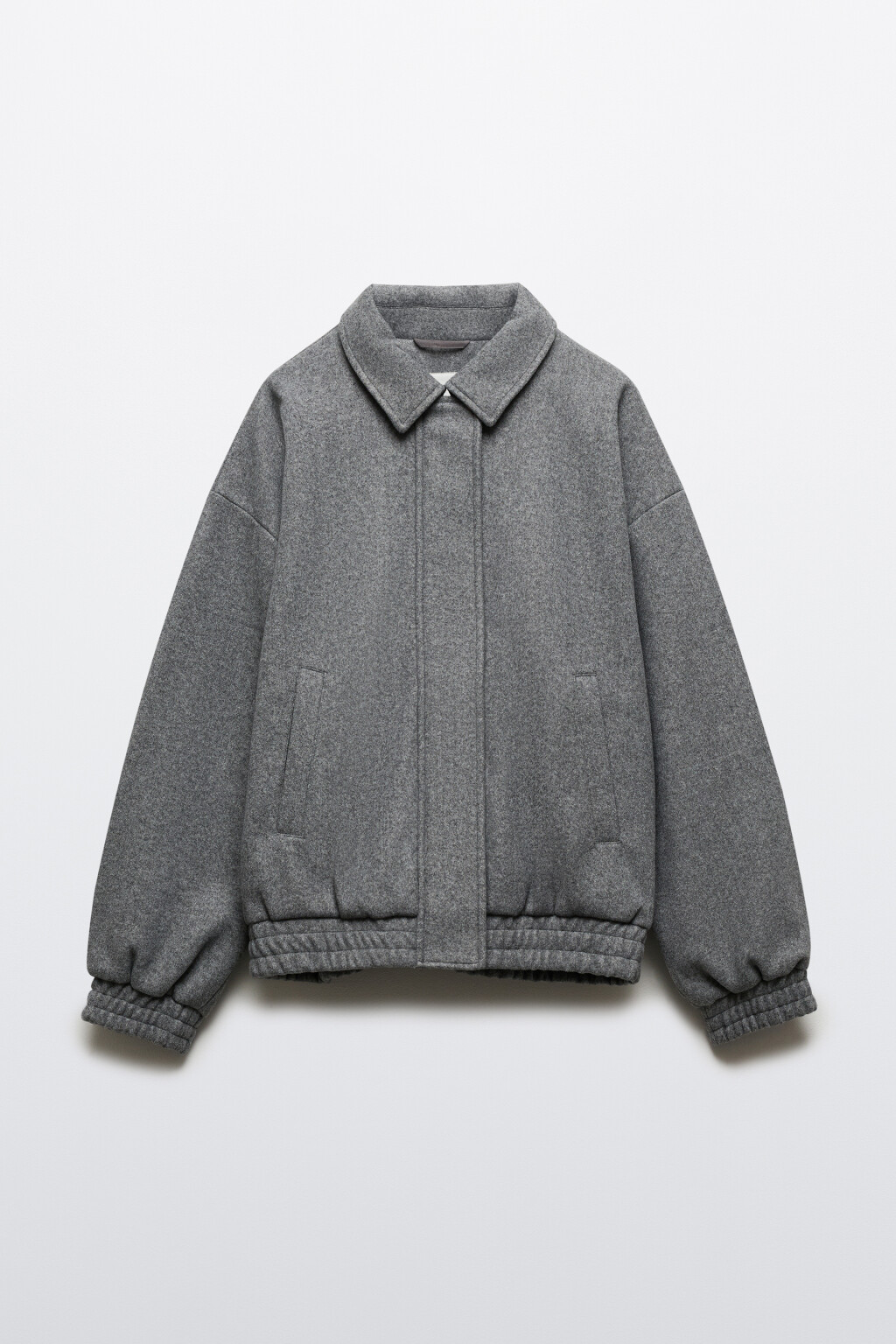 Куртка-бомбер из драповой ткани - цвет серый - 8