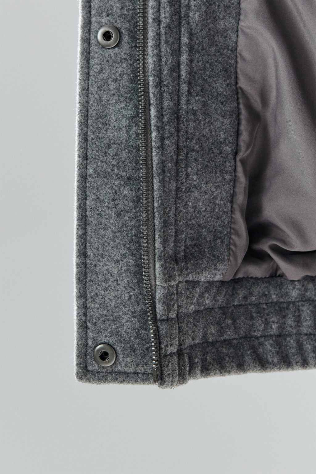 Куртка-бомбер из драповой ткани - цвет серый - 7