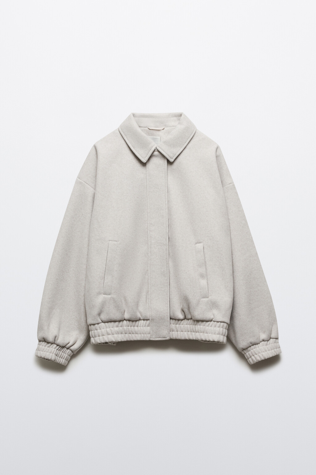 Куртка-бомбер из драповой ткани - цвет молочный - 8