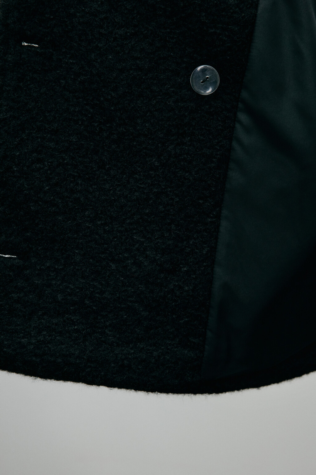 Полупальто драповое двубортное - цвет черный - 11