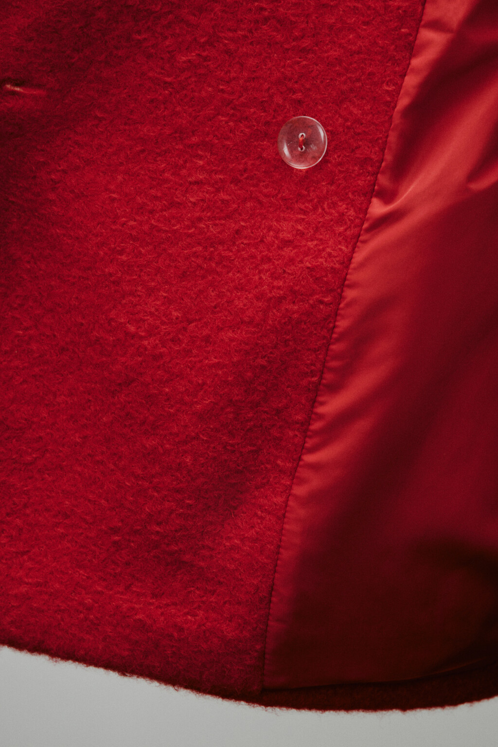 Полупальто драповое двубортное - цвет красный - 10