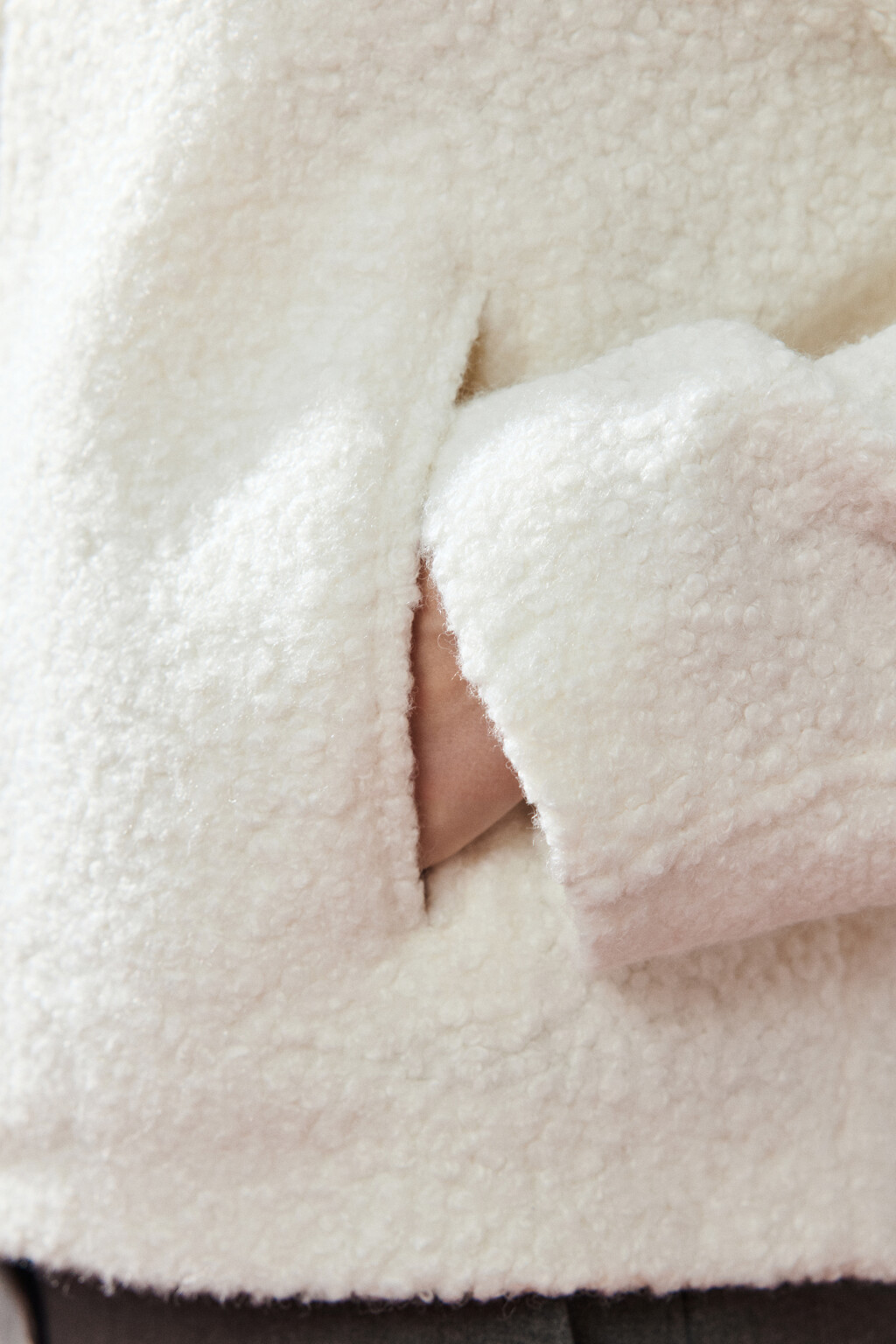 Куртка драповая на молнии - цвет молочный - 7