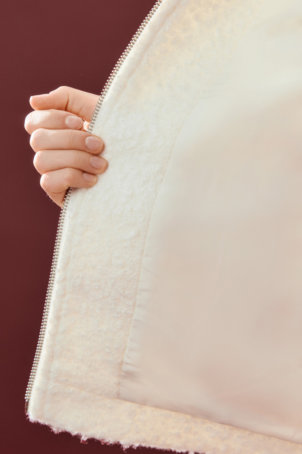 Куртка драповая на молнии - цвет молочный - 8