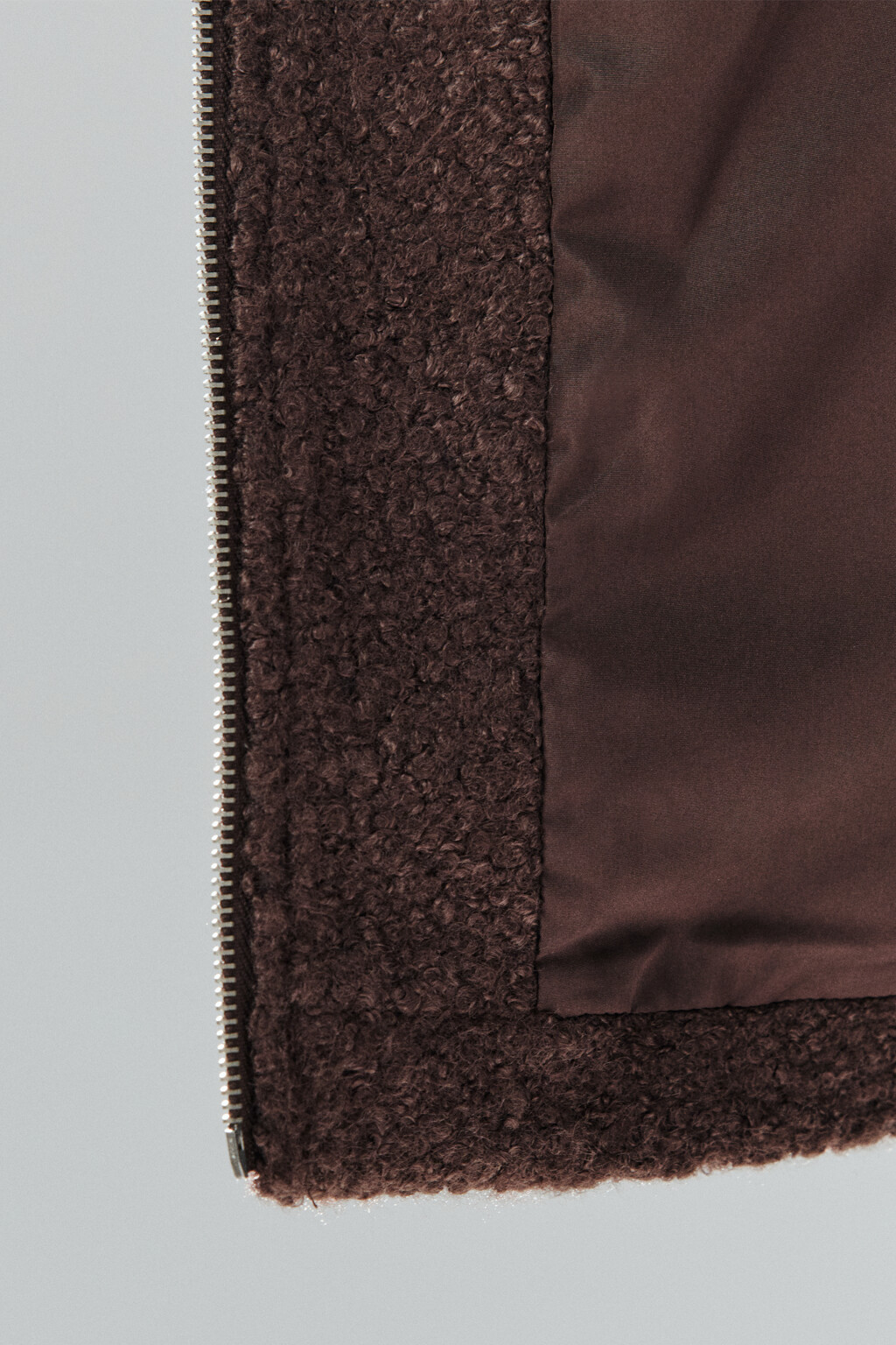 Куртка драповая на молнии - цвет коричневый - 7