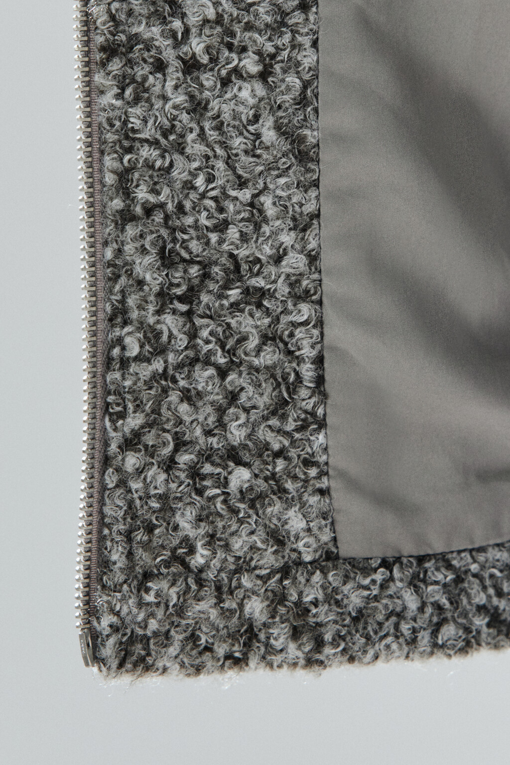 Куртка драповая на молнии - цвет серый - 8