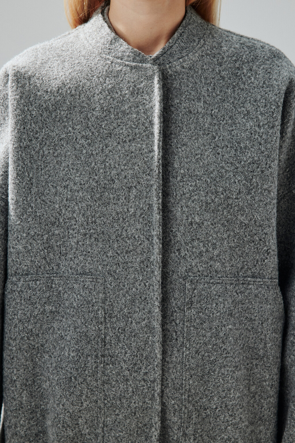 Куртка-бомбер из драповой ткани - цвет серый - 6