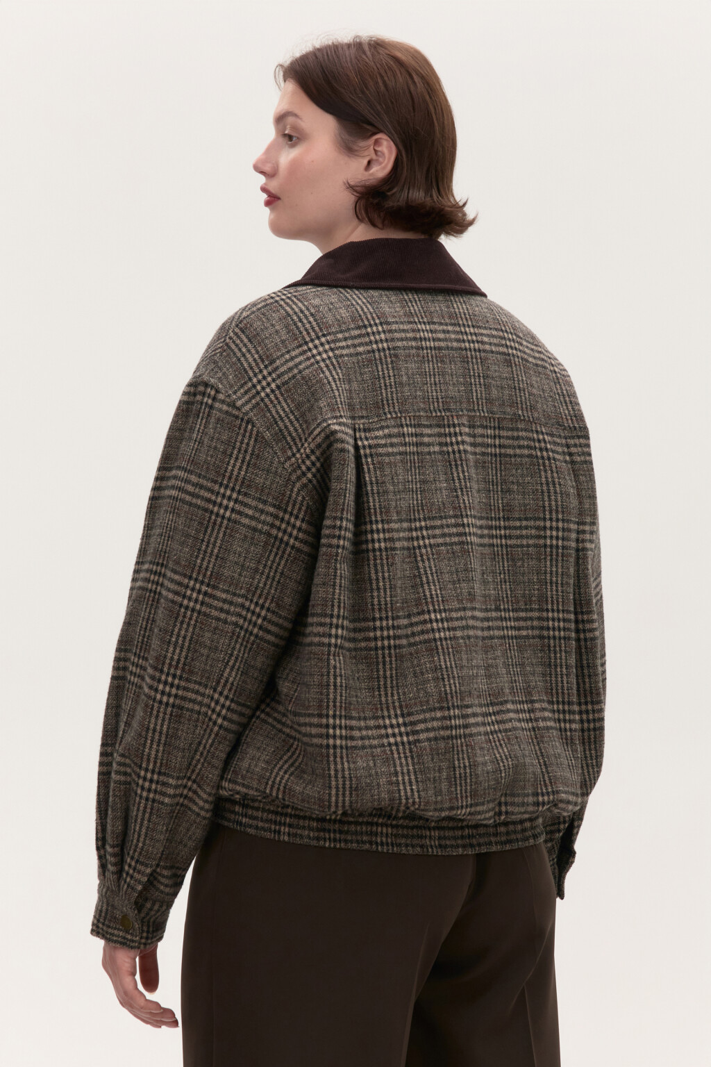 Куртка-бомбер драповая в клетку - цвет мультиколор - 3