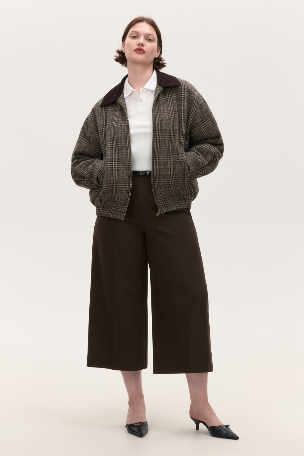 Куртка-бомбер драповая в клетку - цвет мультиколор - 4