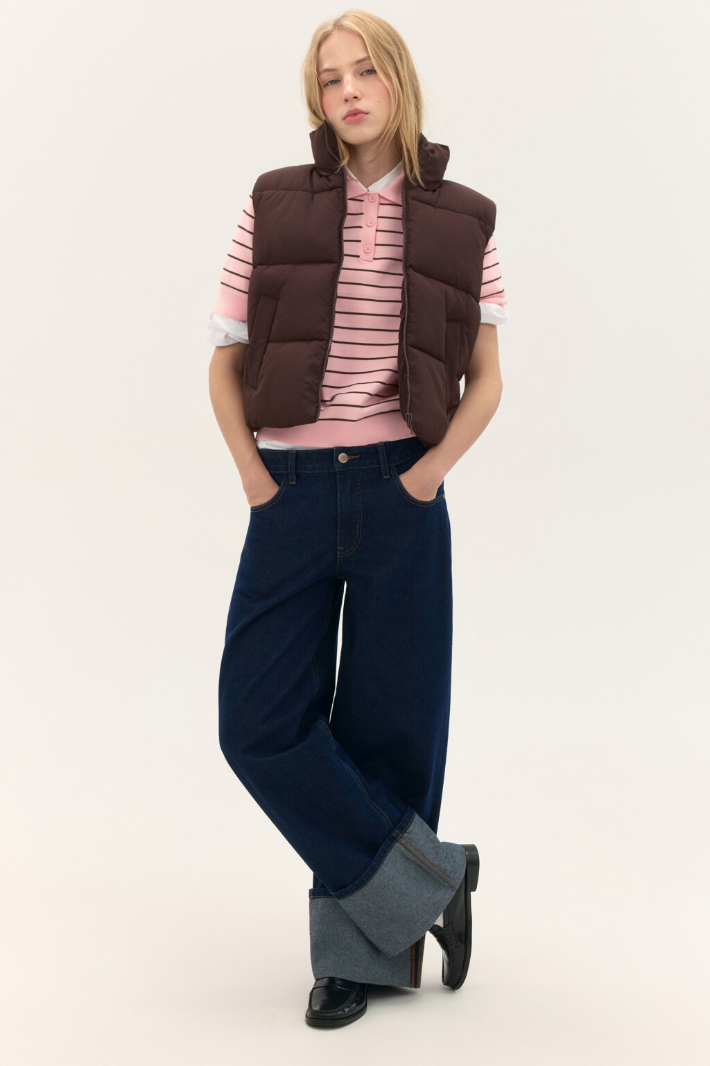 Жилет стеганый утепленный - цвет коричневый - 1