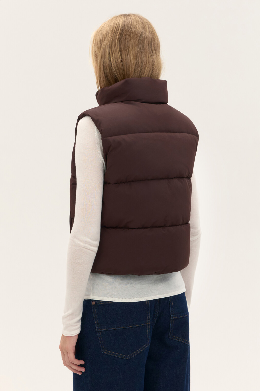 Жилет стеганый утепленный - цвет коричневый - 3