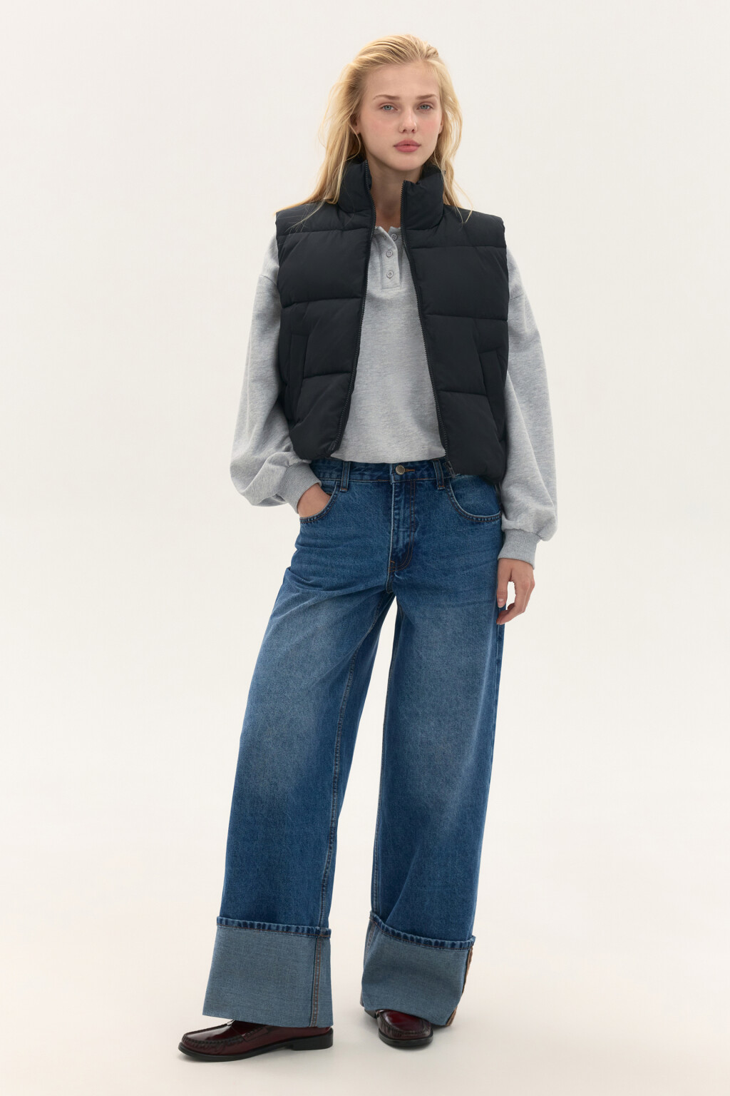 Жилет стеганый утепленный - цвет черный - 4