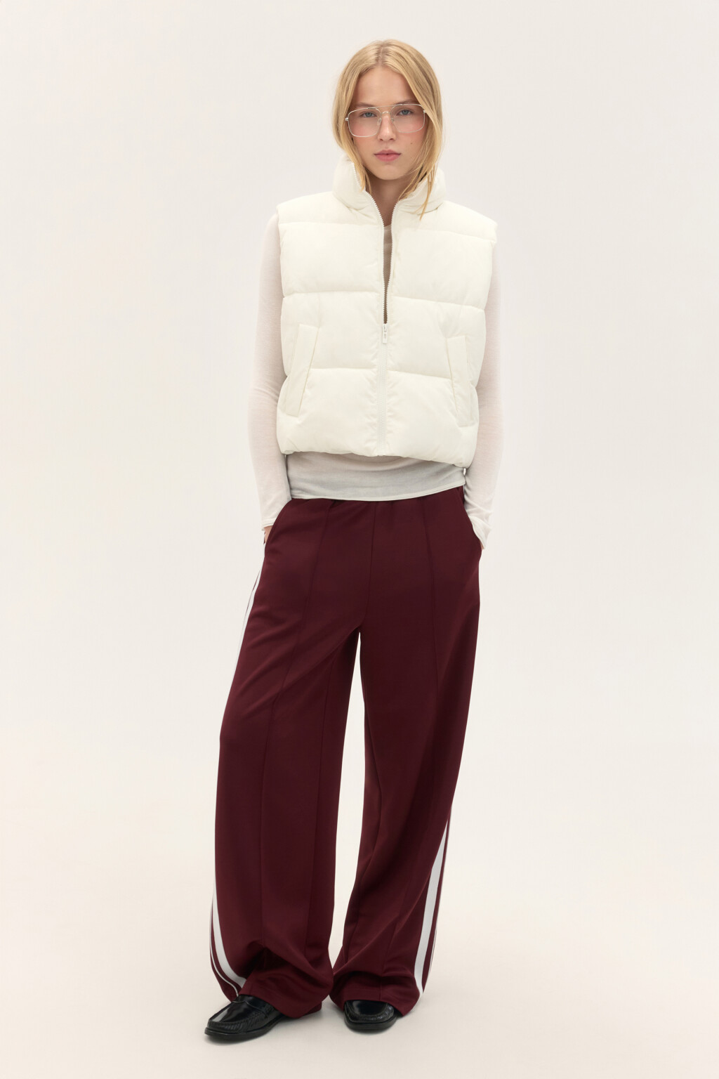 Жилет стеганый утепленный - цвет молочный - 4