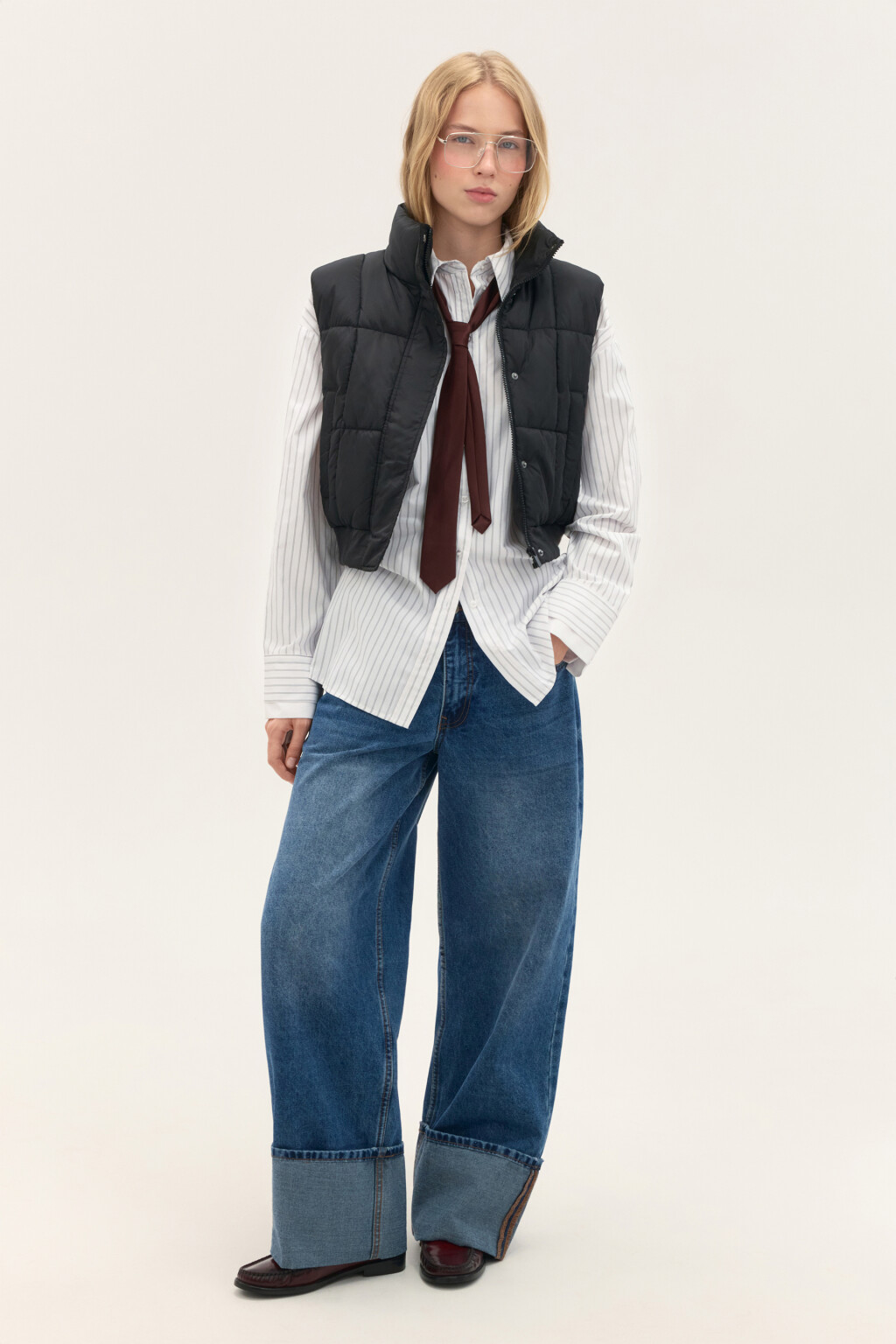 Жилет стеганый на утеплителе - цвет черный - 5