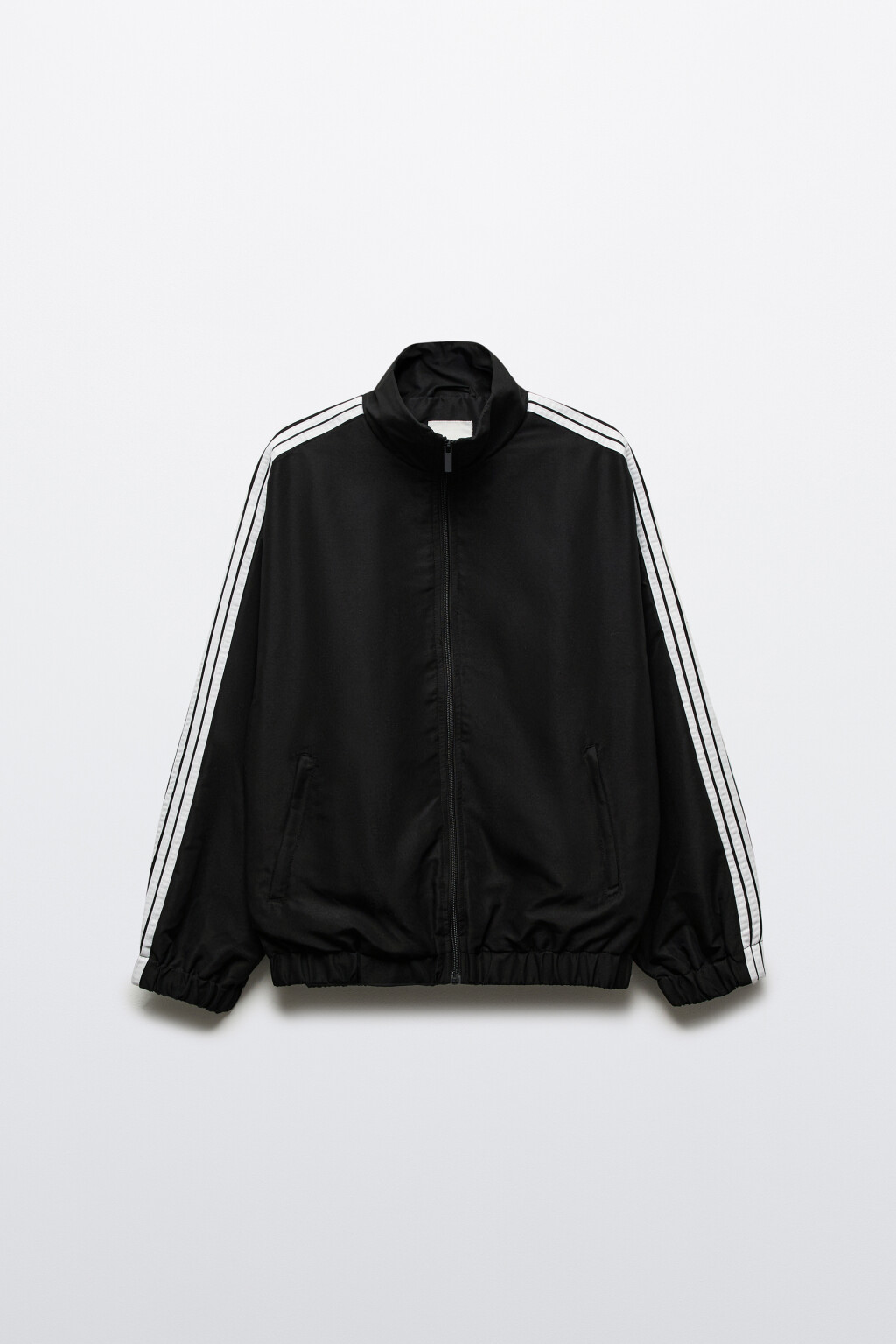 Куртка-олимпийка на молнии с лампасами - цвет черный - 10