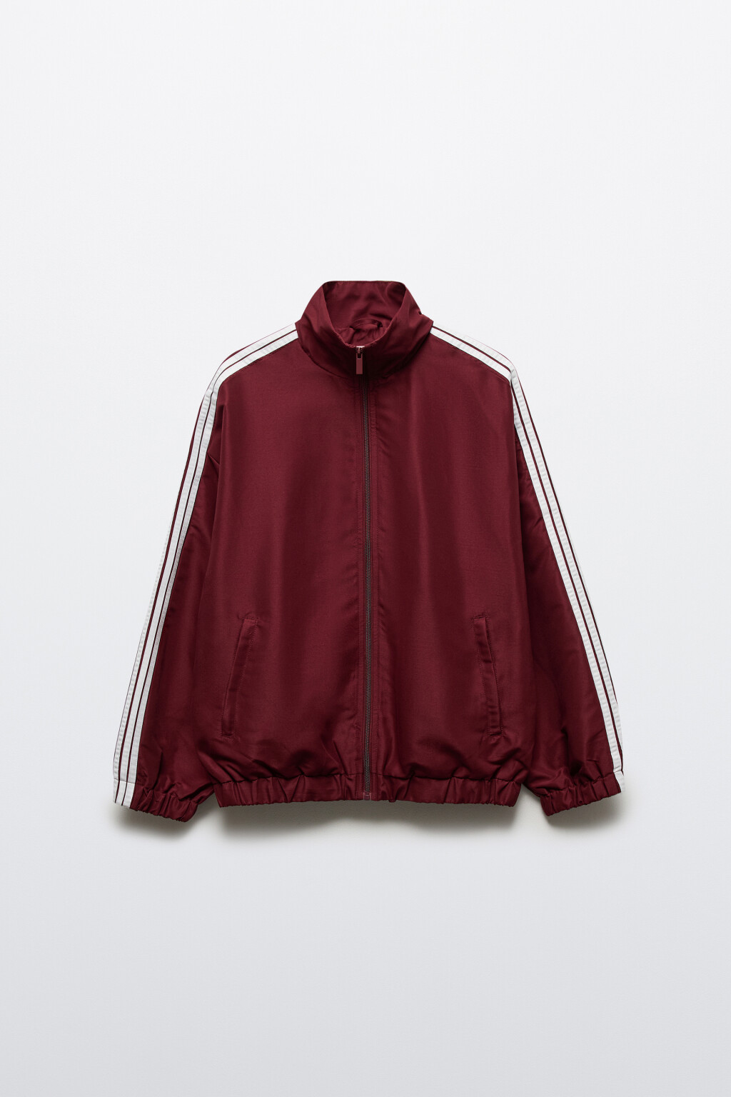 Куртка-олимпийка на молнии с лампасами - цвет бордовый - 9