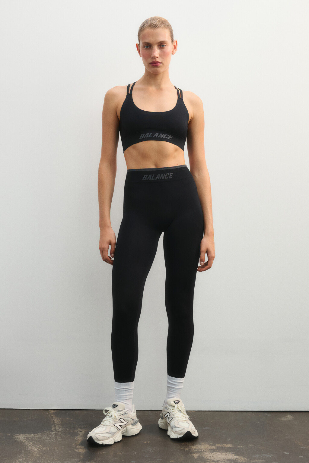 Леггинсы спортивные с надписью - цвет черный - 5