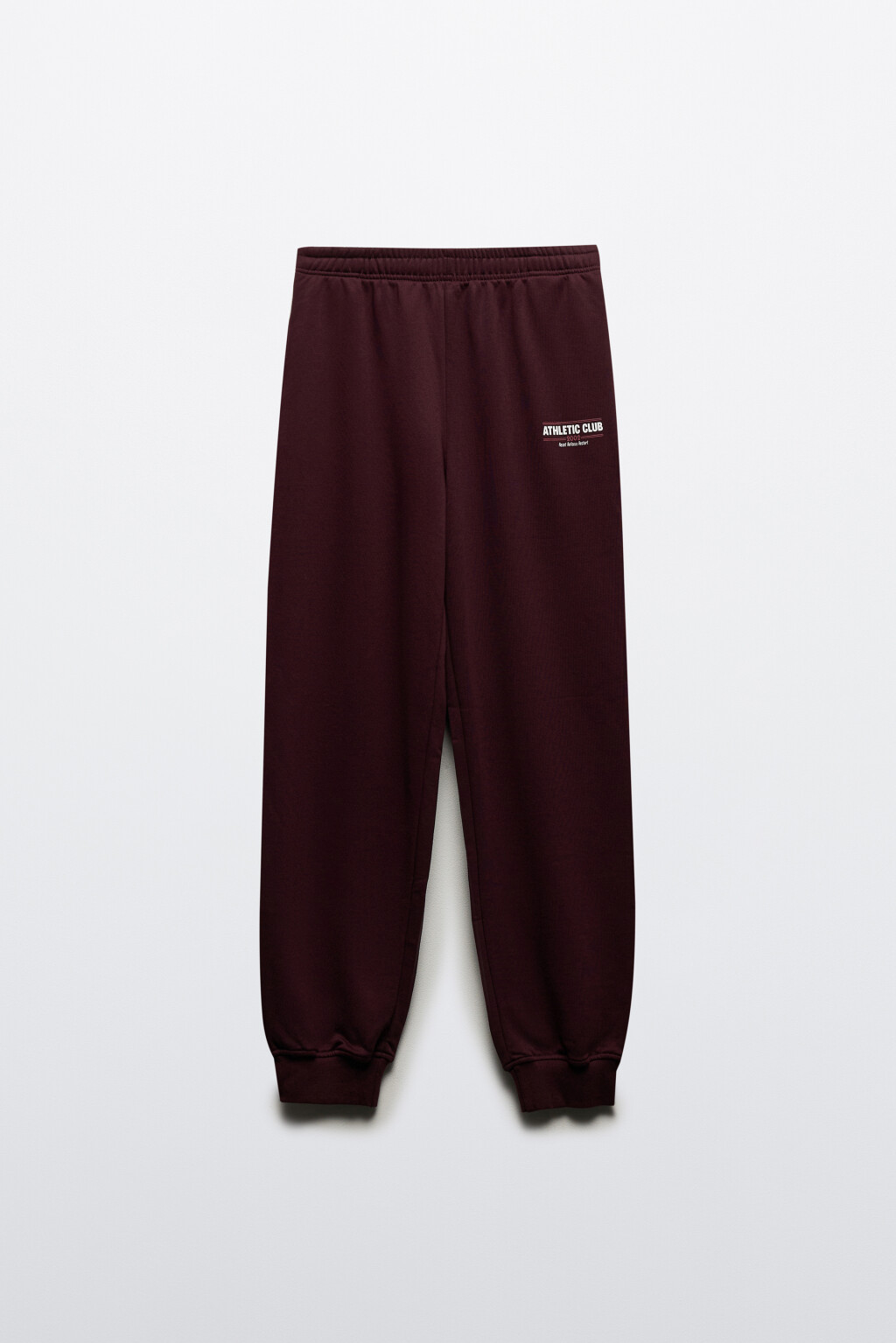 Брюки-джоггеры трикотажные с принтом - цвет бордовый - 7