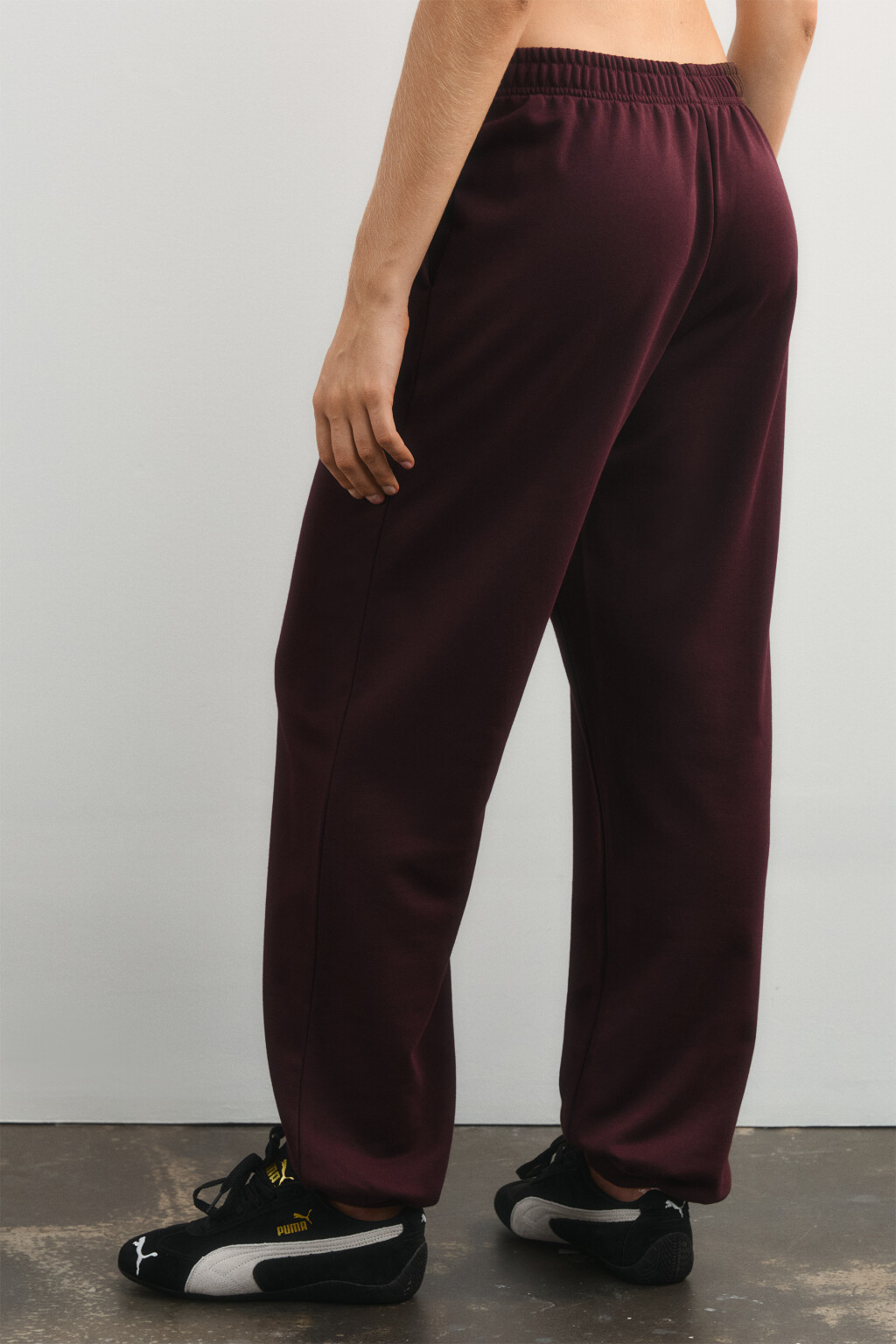 Брюки-джоггеры трикотажные с принтом - цвет бордовый - 3