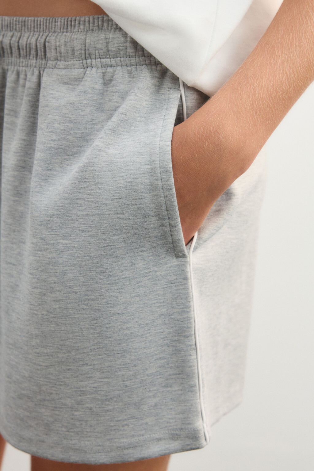 Шорты спортивные с лампасами - цвет серый - 7