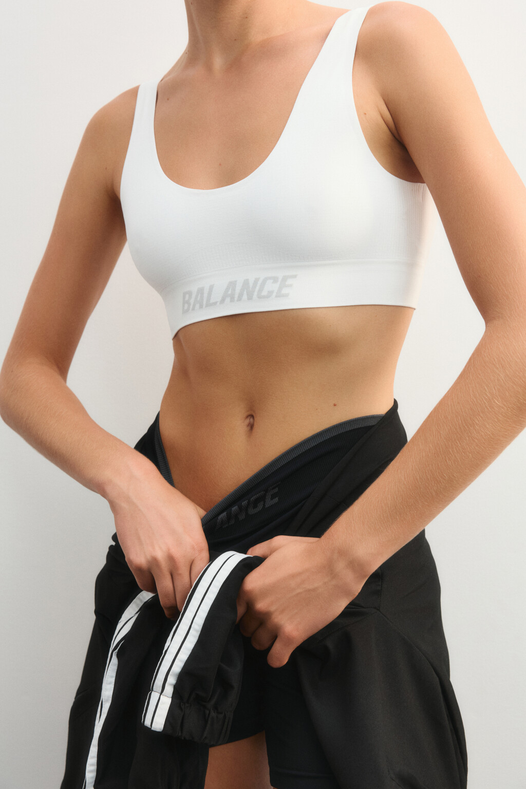 Топ-майка спортивный с надписью - цвет ванильный - 1