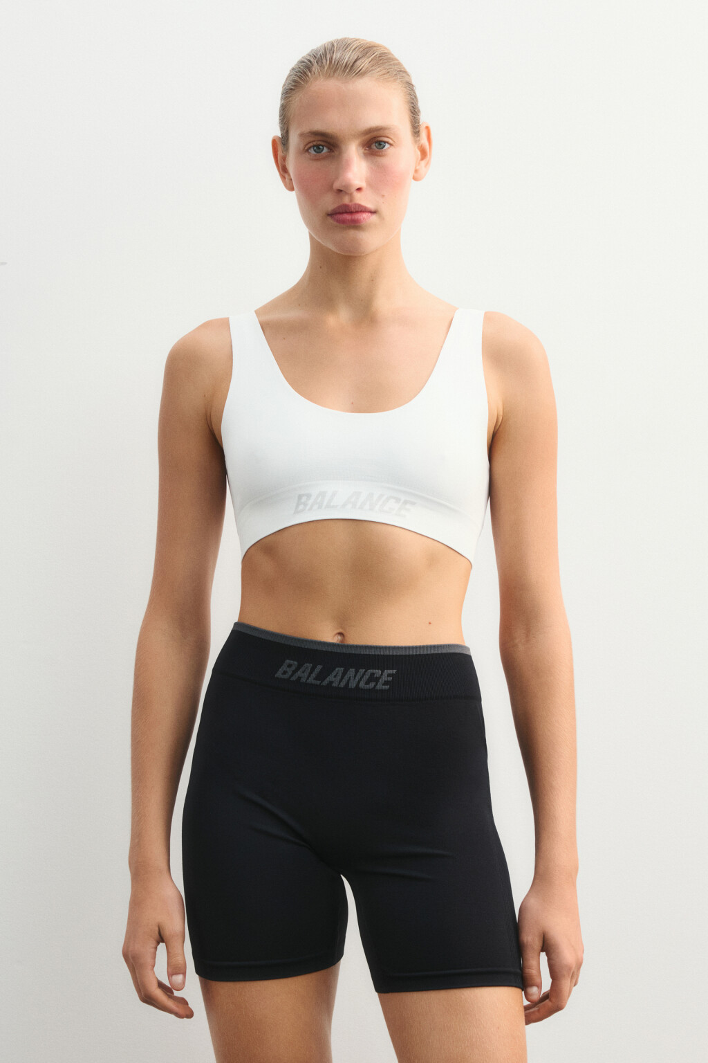 Топ-майка спортивный с надписью - цвет ванильный - 2