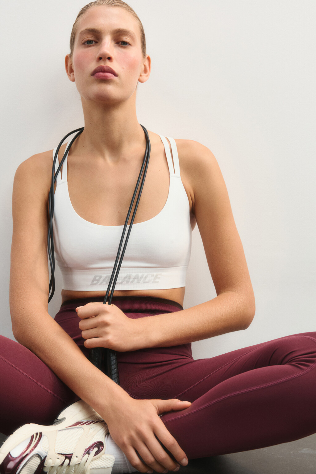 Топ-майка спортивный с надписью - цвет ванильный - 1