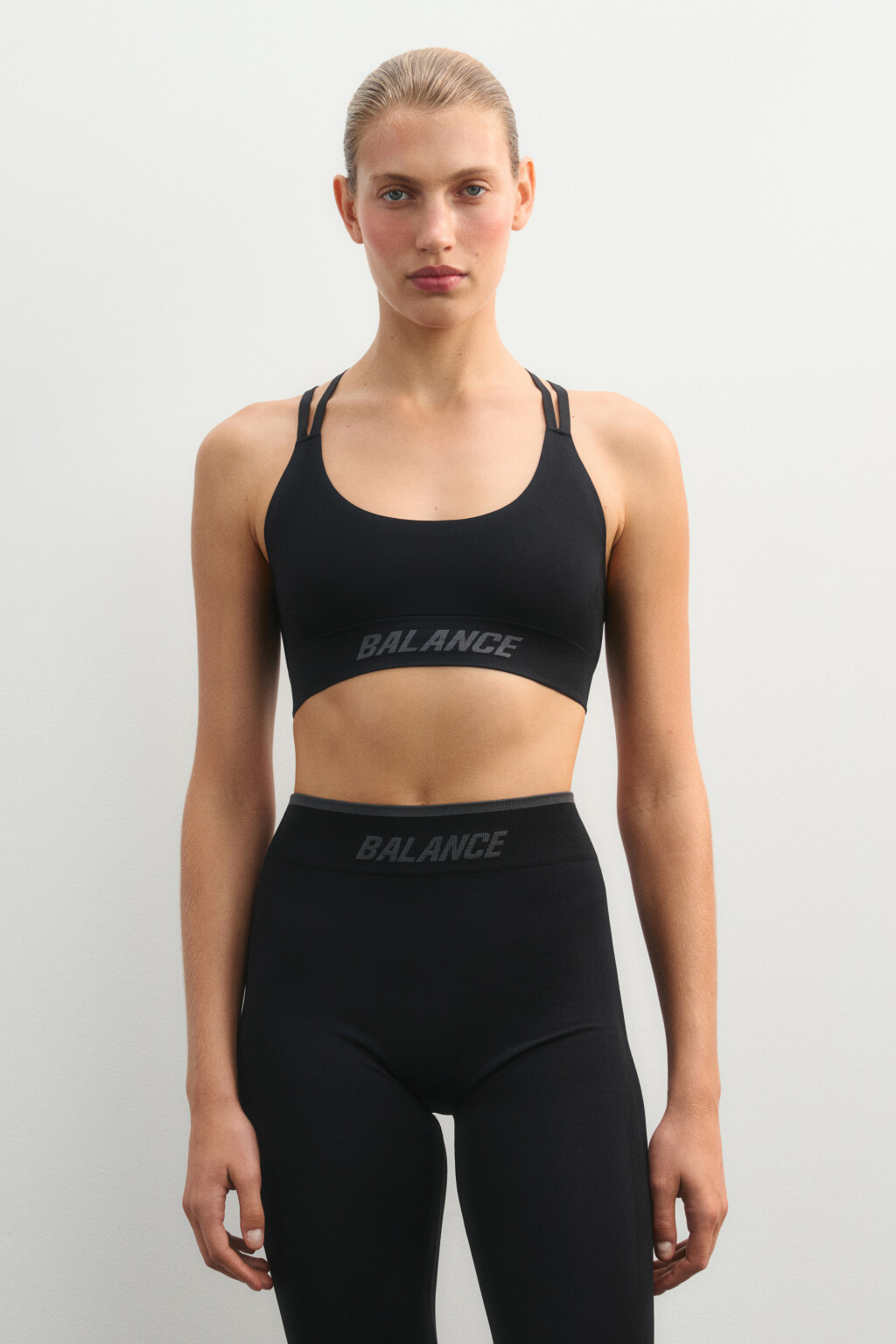 Топ-майка спортивный с надписью - цвет черный - 3