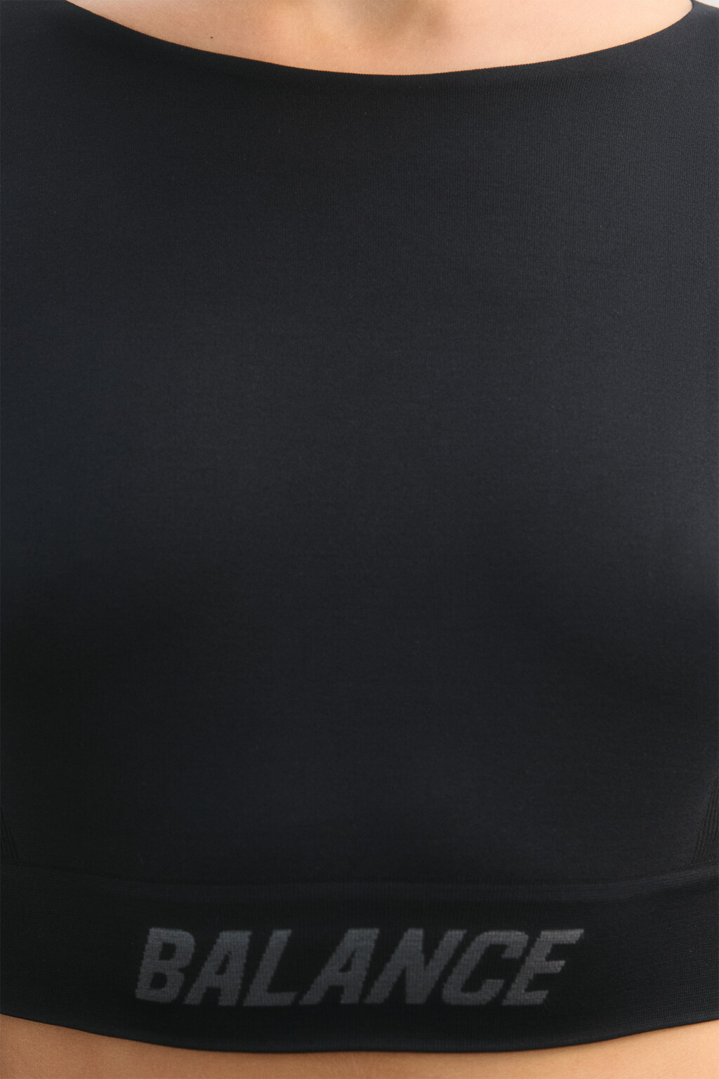 Кроп-лонгслив спортивный с надписью - цвет черный - 5