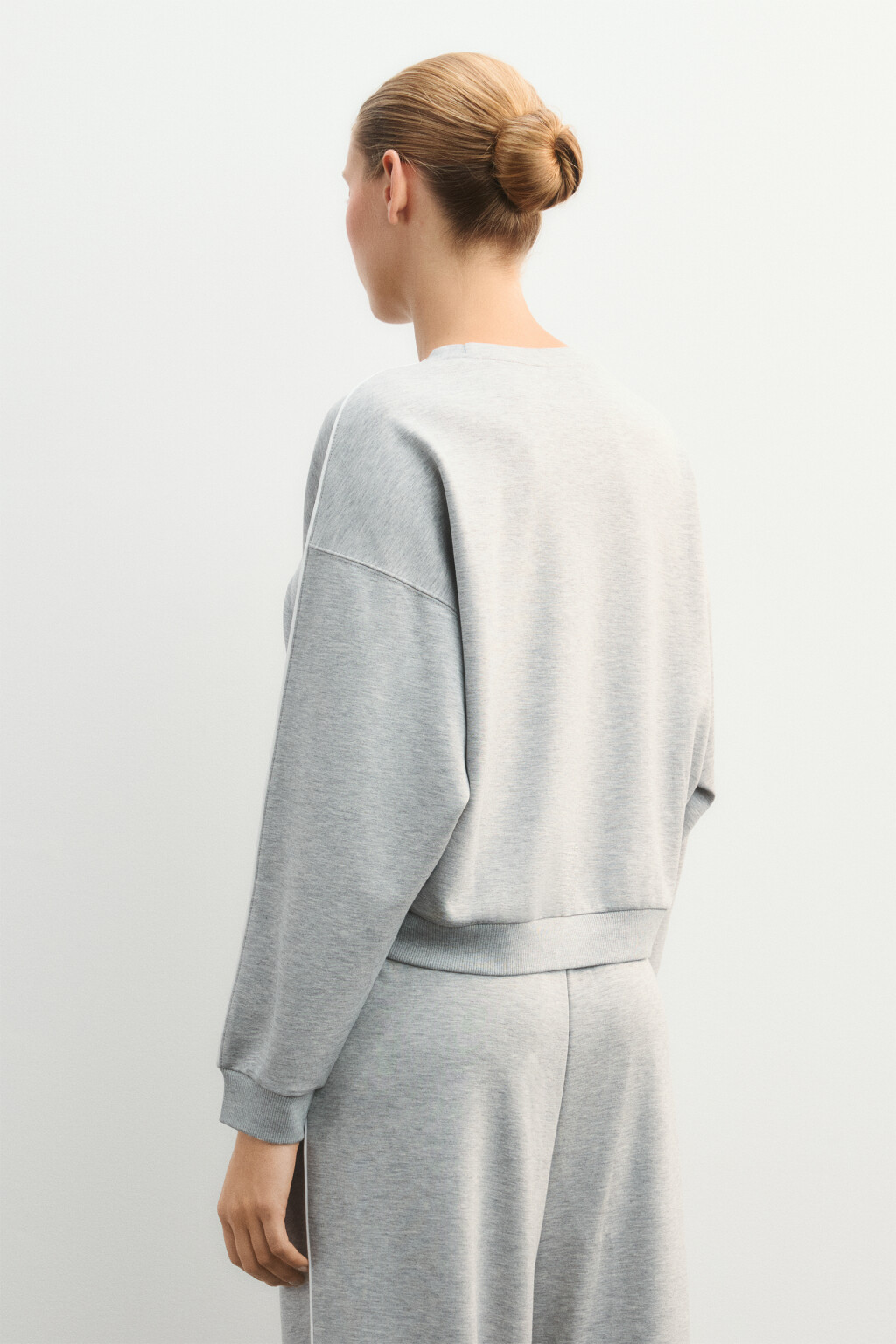 Свитшот спортивный с лампасами - цвет серый - 3