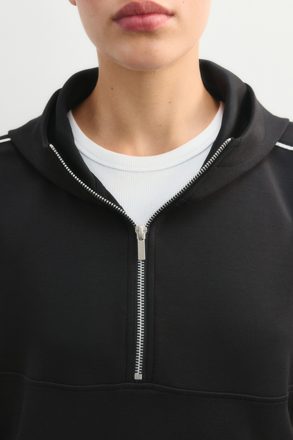 Худи на молнии спортивная с капюшоном - цвет черный - 6