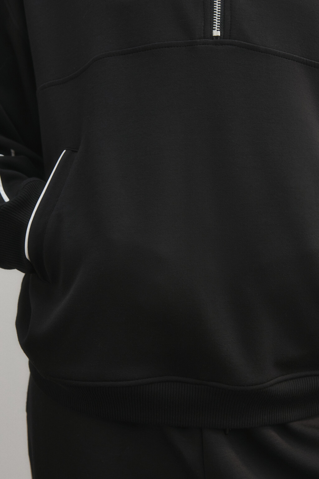 Худи на молнии спортивная с капюшоном - цвет черный - 7