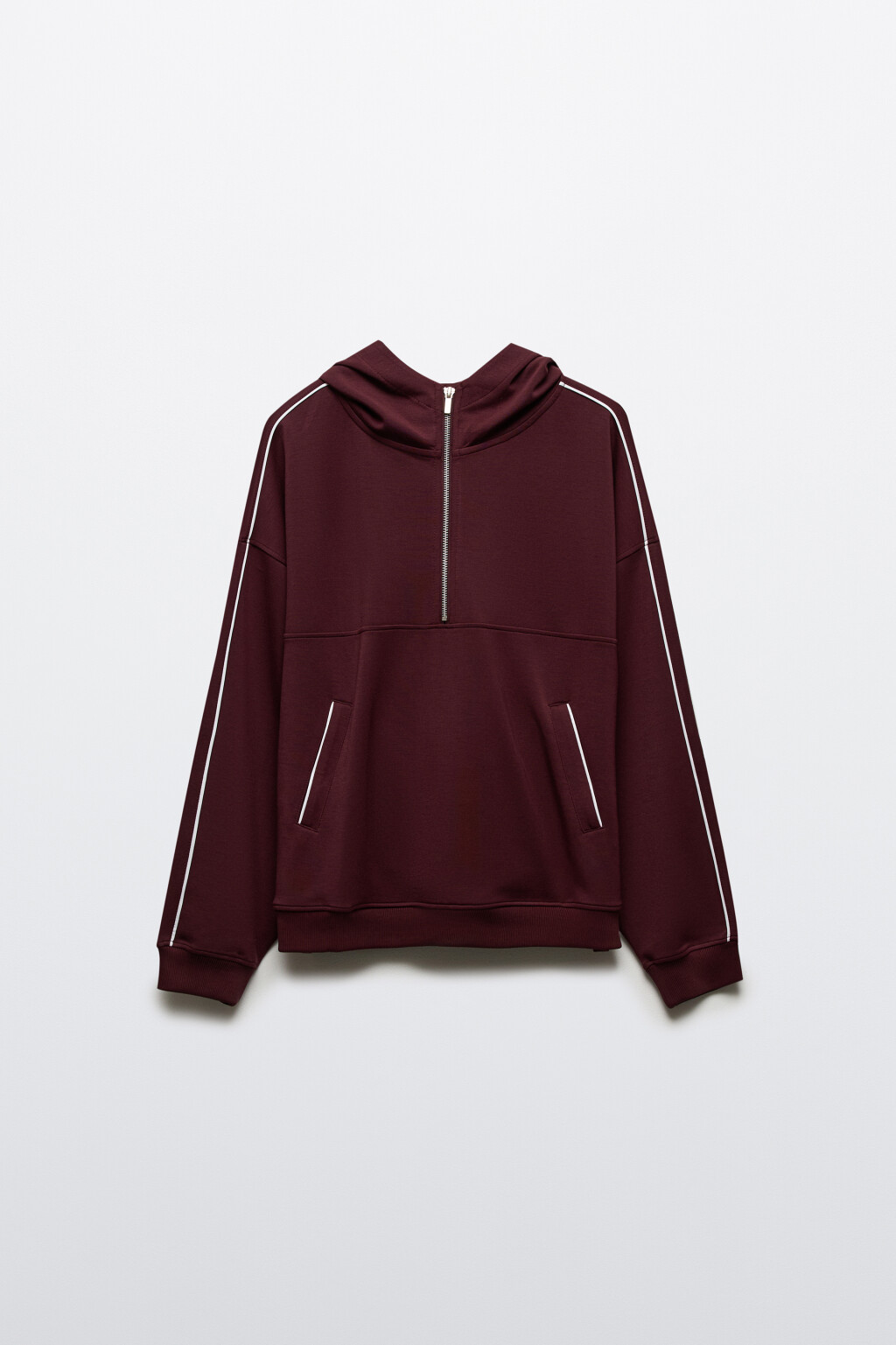 Худи на молнии спортивная с капюшоном - цвет бордовый - 10