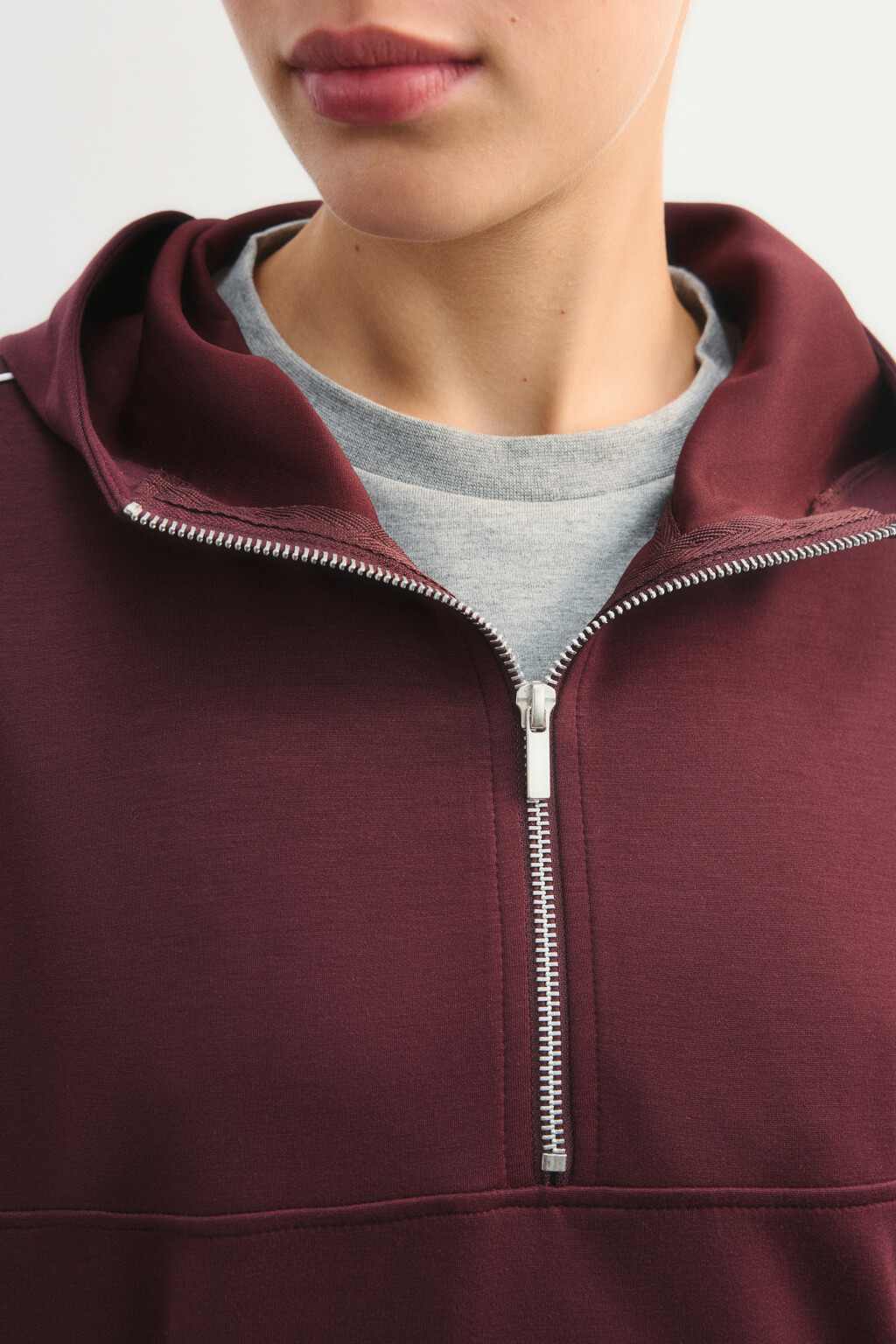 Худи на молнии спортивная с капюшоном - цвет бордовый - 7