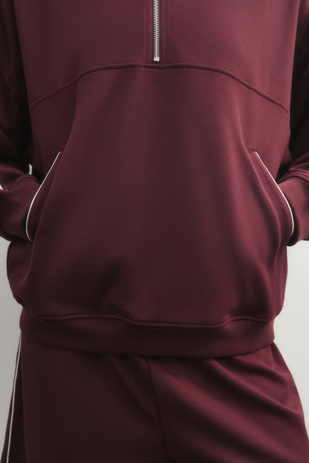 Худи на молнии спортивная с капюшоном - цвет бордовый - 8