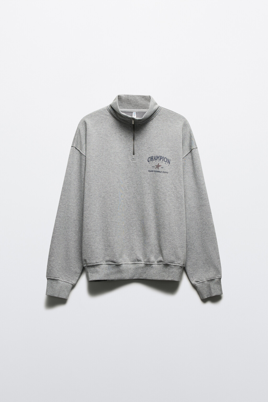 Толстовка на молнии с принтом - цвет серый - 10