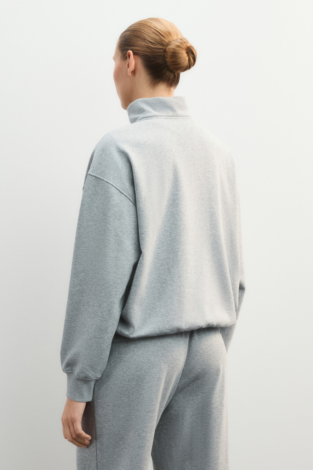 Толстовка на молнии с принтом - цвет серый - 5
