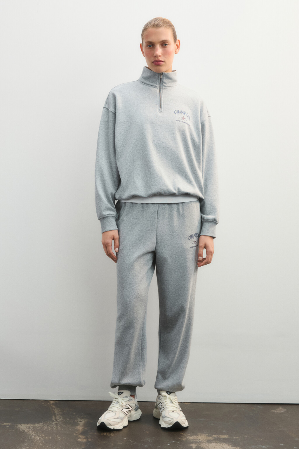 Толстовка на молнии с принтом - цвет серый - 6