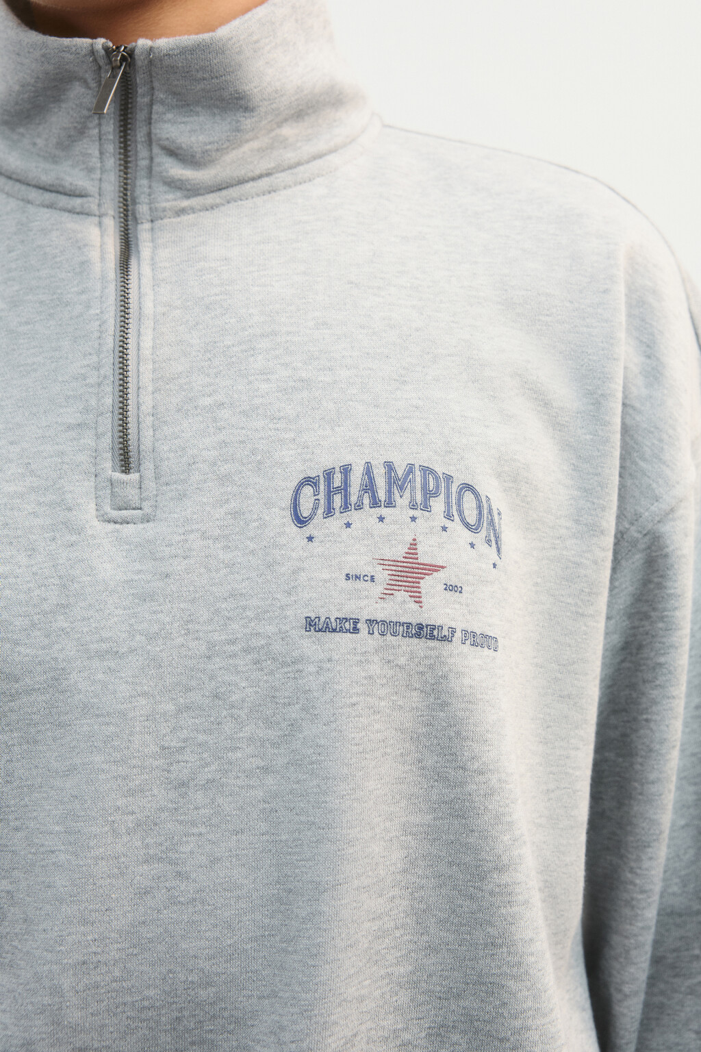 Толстовка на молнии с принтом - цвет серый - 8