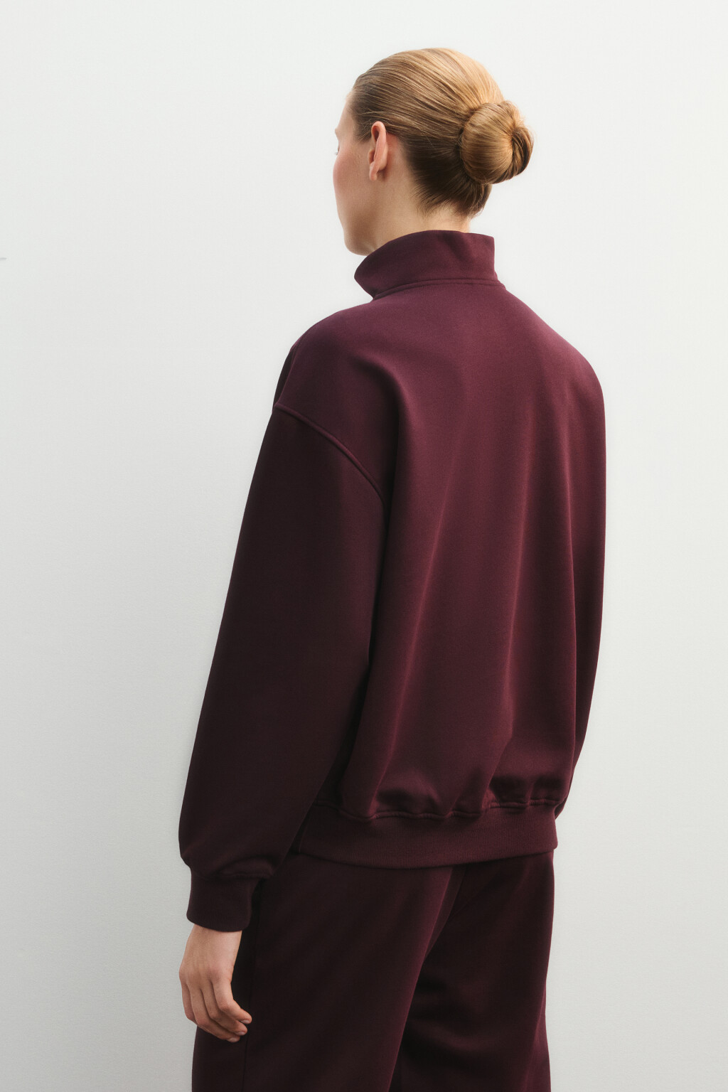 Толстовка на молнии с принтом - цвет бордовый - 4