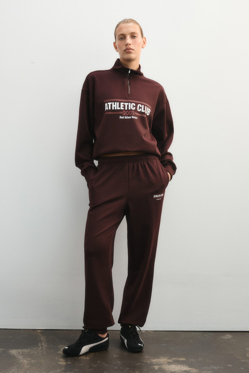 Толстовка на молнии с принтом - цвет бордовый - 5